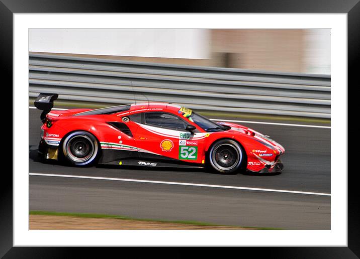 Ferrari 488 GTE EVO Sports Motor Car Framed Mounted Print by Andy Evans Photos