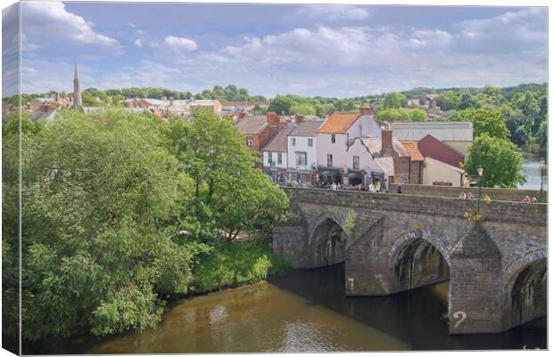 Durham Cityscape and Old Elvet Bridge Canvas Print by Martyn Arnold