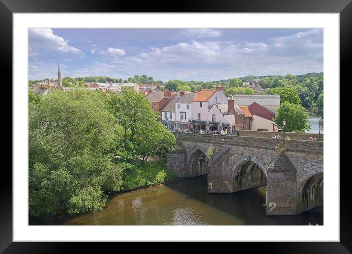 Durham Cityscape and Old Elvet Bridge Framed Mounted Print by Martyn Arnold