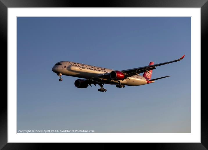Virgin Atlantic Airbus A350 Framed Mounted Print by David Pyatt