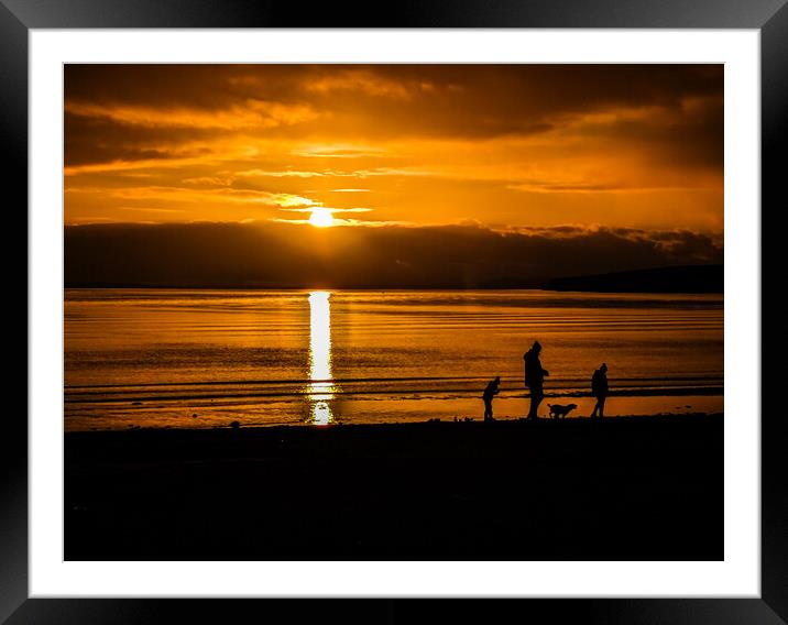 Golden sunset over scapa  Framed Mounted Print by Myles Campbell