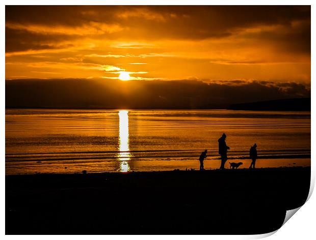 Golden sunset over scapa  Print by Myles Campbell