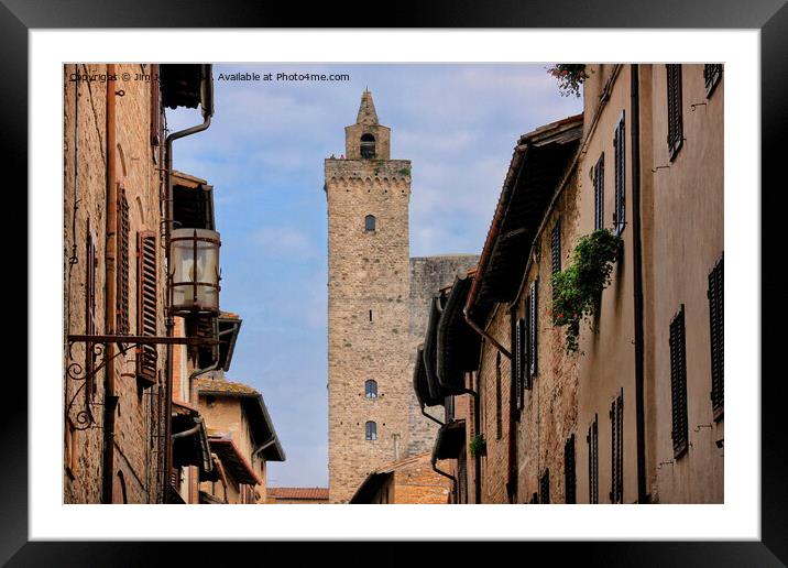 The Towers of San Gimignano Framed Mounted Print by Jim Jones