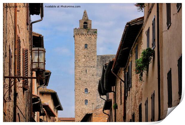 The Towers of San Gimignano Print by Jim Jones