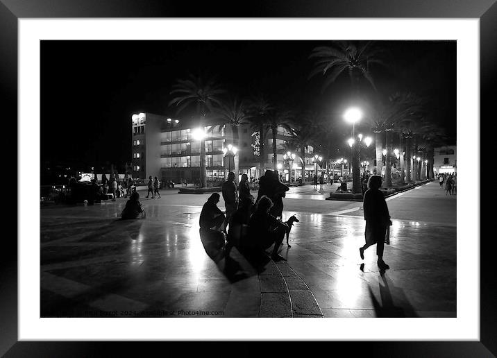 Evening hangout by the Balcony of Europe 2 Framed Mounted Print by Paul Boizot