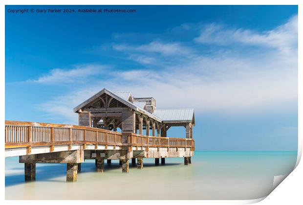 Tropical Pier Print by Gary Parker