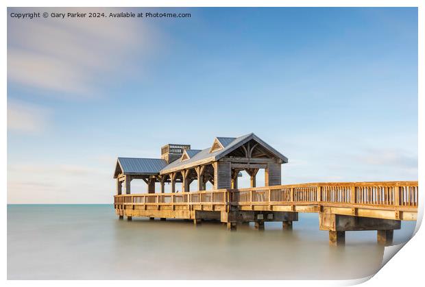 Wooden Jetty in Tropical Waters Print by Gary Parker