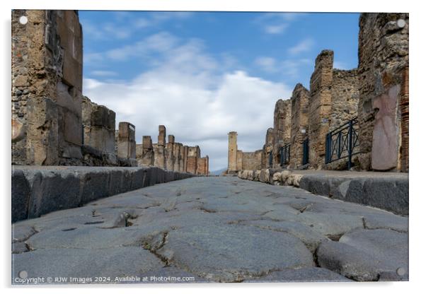Pompeii Main Street Italy Acrylic by RJW Images