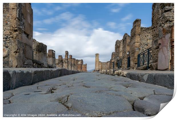 Pompeii Main Street Italy Print by RJW Images