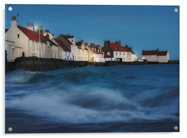 Pittenweem Blue Hour Acrylic by Anthony McGeever