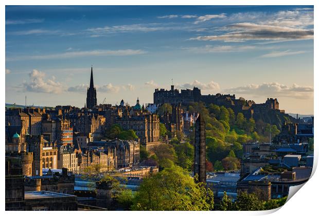 City of Edinburgh in Scotland Print by Artur Bogacki