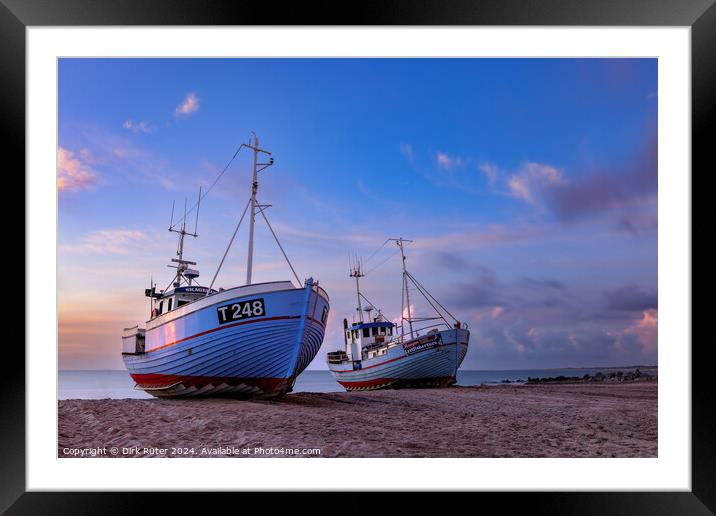 Fishing boats on the beach Framed Mounted Print by Dirk Rüter
