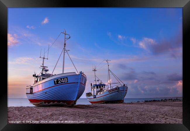 Fishing boats on the beach Framed Print by Dirk Rüter