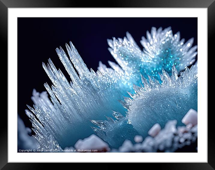 Icy Bloom in Blue Twilight Framed Mounted Print by Jordi Carrio