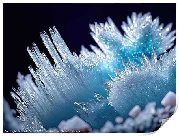 Icy Bloom in Blue Twilight Print by Jordi Carrio