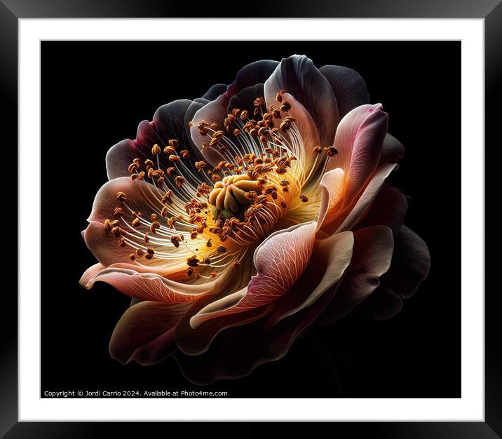 Floral Essence - GIA2401-0122-REA. Framed Mounted Print by Jordi Carrio