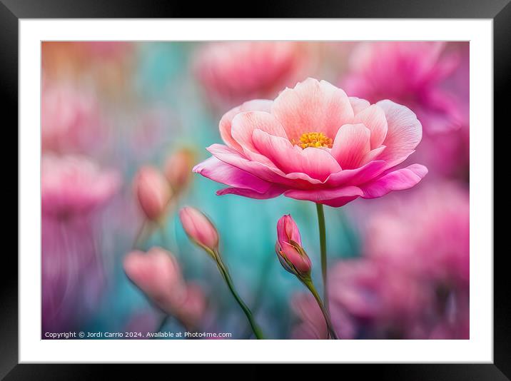 Floral Dawn - GIA2401-0125-PIN Framed Mounted Print by Jordi Carrio