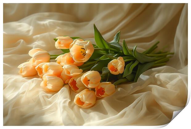 Bunch of Tulips Print by T2 