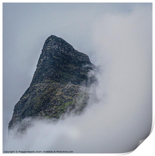 Mountain covered with clouds  Print by Maggie Bajada