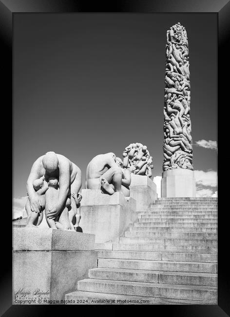 Monochrome of Body Sculptures, Norway Framed Print by Maggie Bajada