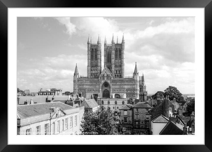 Lincoln Cathedral Monochrome Framed Mounted Print by Diana Mower