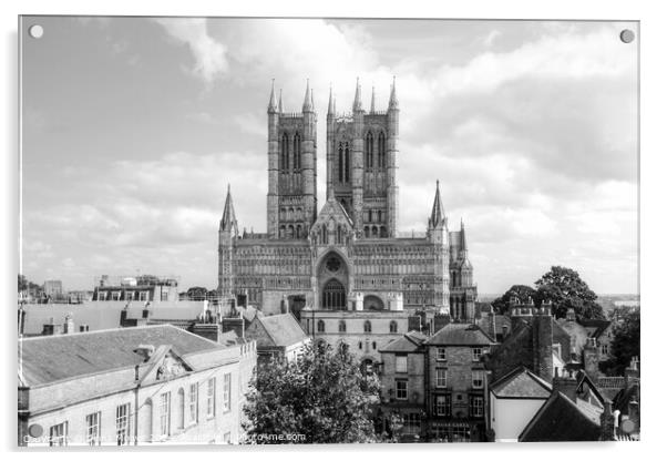 Lincoln Cathedral Monochrome Acrylic by Diana Mower