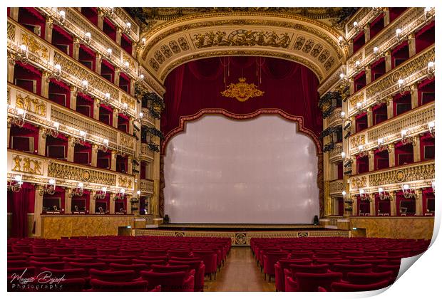 Theatre of San Carlo, Naples Print by Maggie Bajada