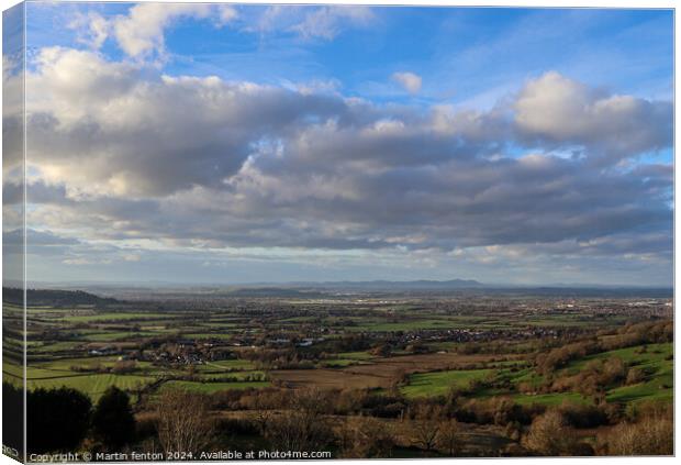 Clouds over the Vale of Evesham Canvas Print by Martin fenton