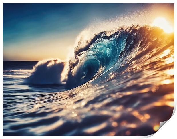 Surfing Wave Print by Anne Macdonald