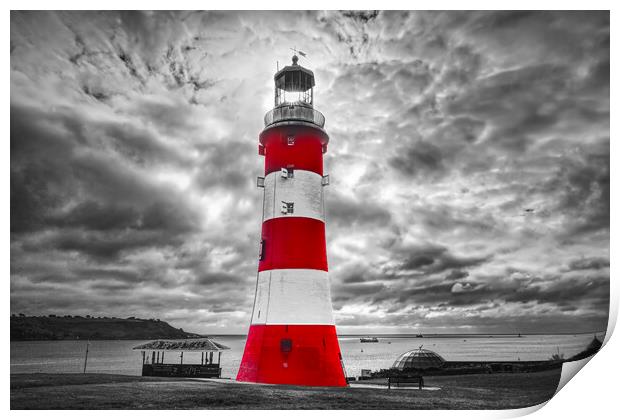 Smeatons Tower on Plymouth Hoe Print by Alison Chambers