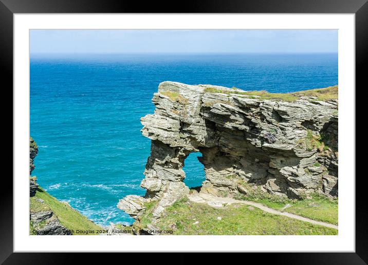 The Lady's Window, Cornwall Framed Mounted Print by Keith Douglas