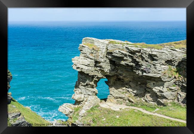 The Lady's Window, Cornwall Framed Print by Keith Douglas