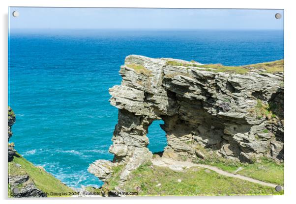 The Lady's Window, Cornwall Acrylic by Keith Douglas