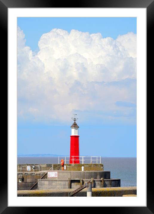 Watchet Harbour Lighthouse  Framed Mounted Print by Alison Chambers
