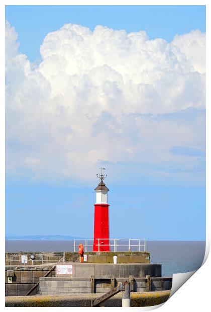 Watchet Harbour Lighthouse  Print by Alison Chambers