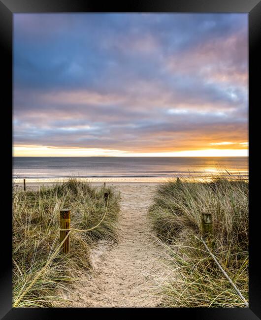 Studland beach sunrise  Framed Print by Shaun Jacobs