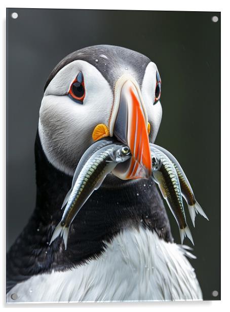 Puffin Acrylic by Steve Smith