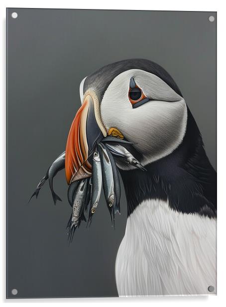 Puffin Acrylic by Steve Smith