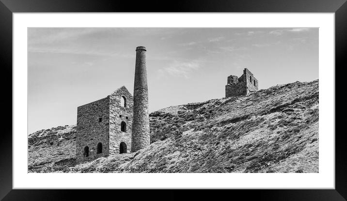 Wheal Coates Tin Mine, Cornwall (B/W) Framed Mounted Print by Keith Douglas