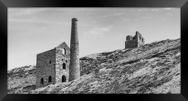Wheal Coates Tin Mine, Cornwall (B/W) Framed Print by Keith Douglas