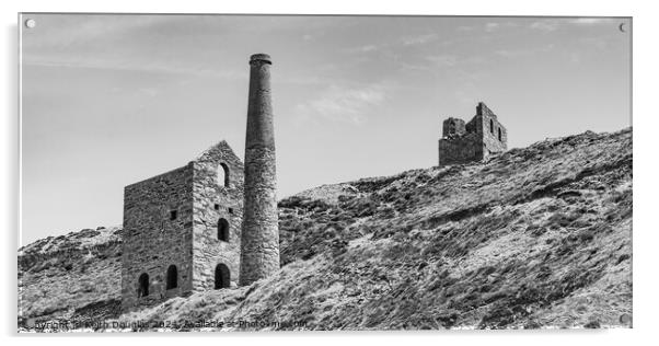 Wheal Coates Tin Mine, Cornwall (B/W) Acrylic by Keith Douglas