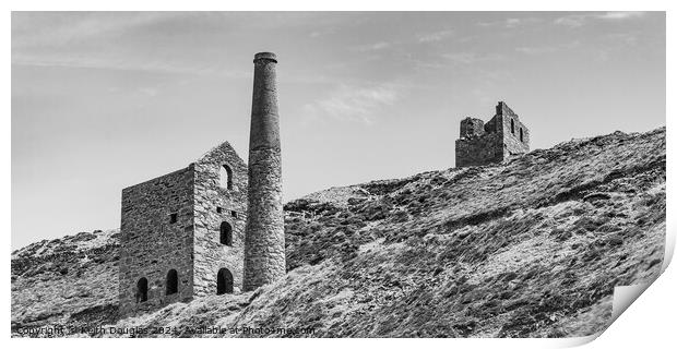 Wheal Coates Tin Mine, Cornwall (B/W) Print by Keith Douglas
