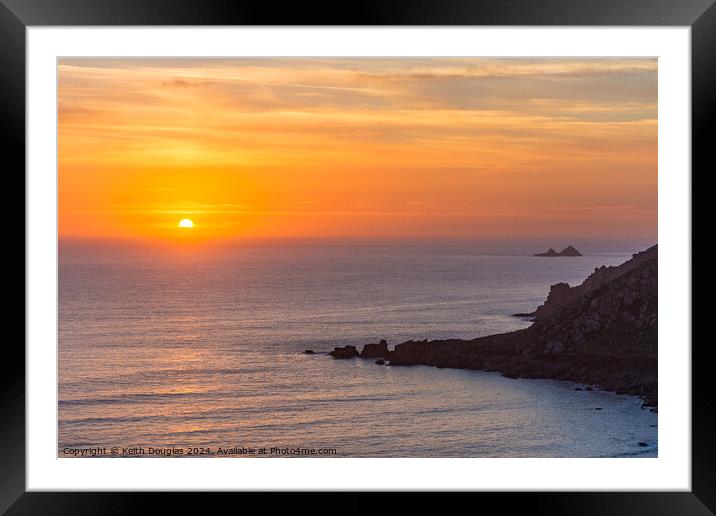 North Cornwall Coast Sunset Framed Mounted Print by Keith Douglas