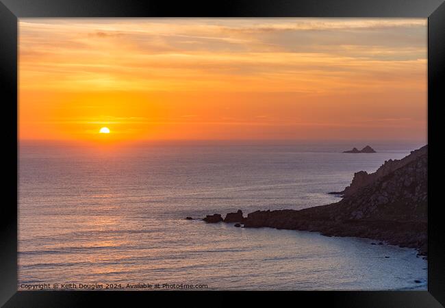 North Cornwall Coast Sunset Framed Print by Keith Douglas