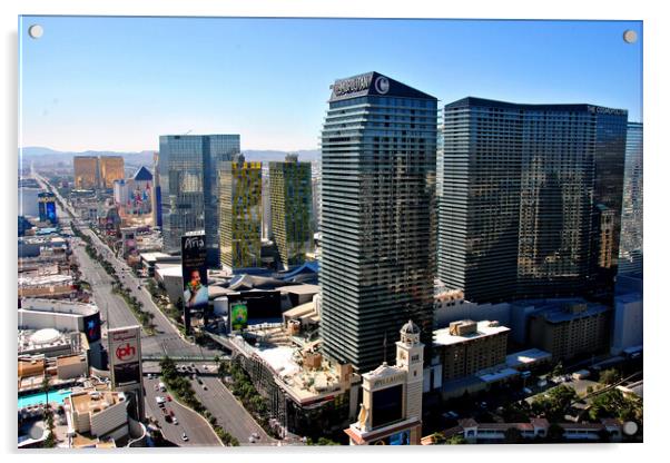 Las Vegas Strip Skyline Cityscape America USA Acrylic by Andy Evans Photos