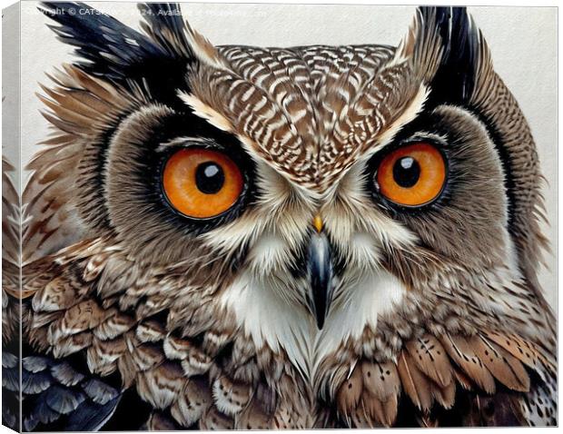 POSH EAGLE OWL Canvas Print by CATSPAWS 