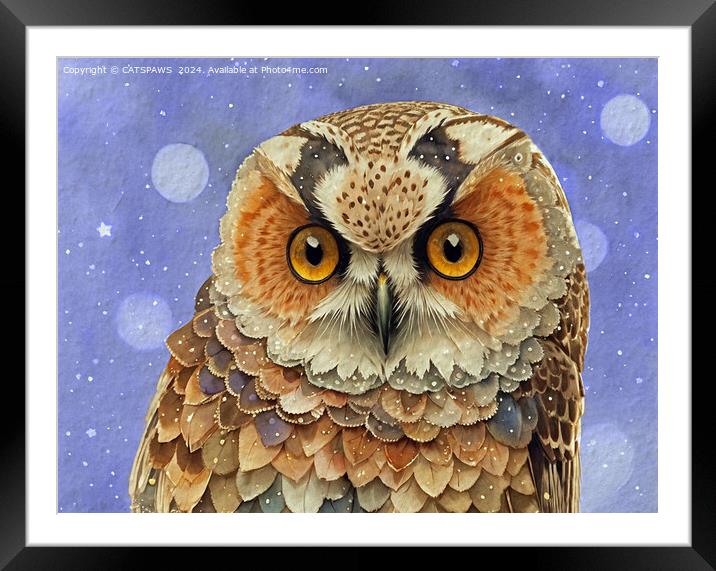 PRETTY OWL Framed Mounted Print by CATSPAWS 