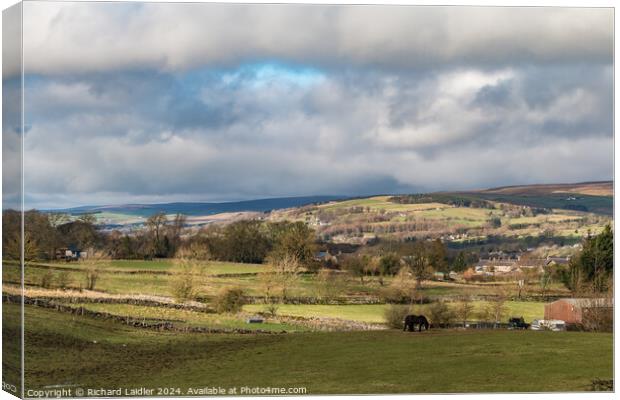 Winter Sunshine on Middleton and Mickleton, Teesdale Canvas Print by Richard Laidler