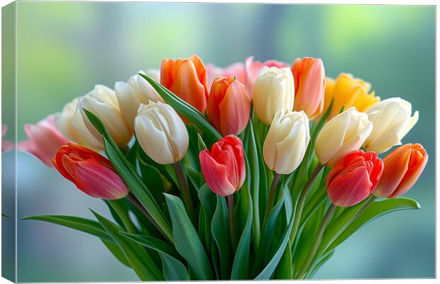 Bunch of Tulips Canvas Print by T2 