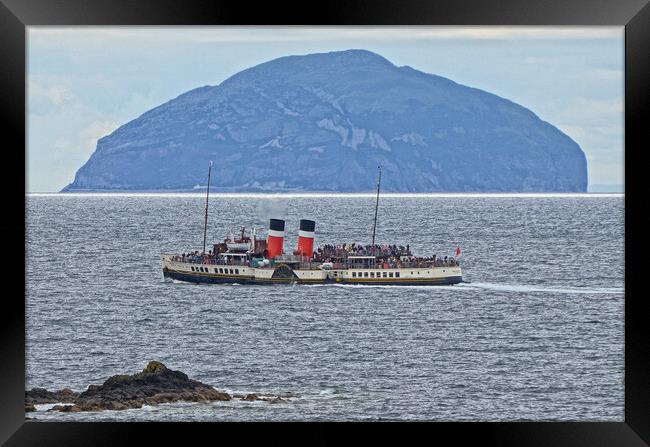 Ailsa Craig, with PS Waverley on Clyde cruise Framed Print by Allan Durward Photography